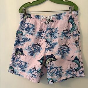 Nautica Men’s Swim Trunks -Tropical/Marlin Print-Sz Lg - Excellent Condition